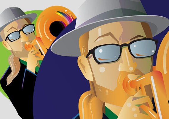 Color and style exploring for a multi-use illustration.