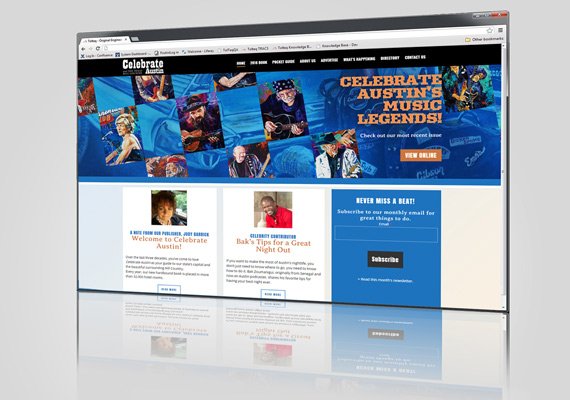 Hero Image - web banner for local site celebrating Austin's legendary  musicians