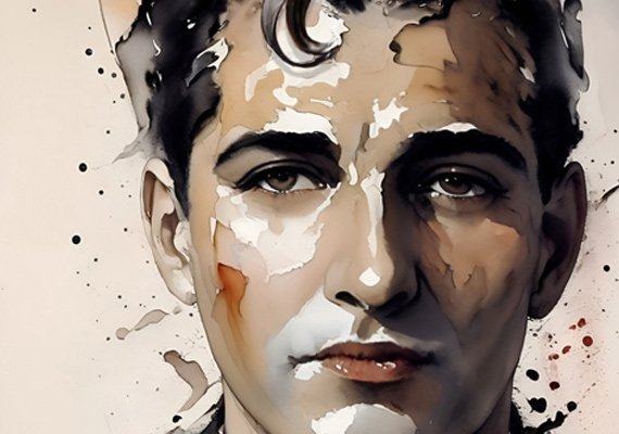 Watercolor Portrait for Father's Day. I used wine, coffee, vinegar, and honey with watercolors.